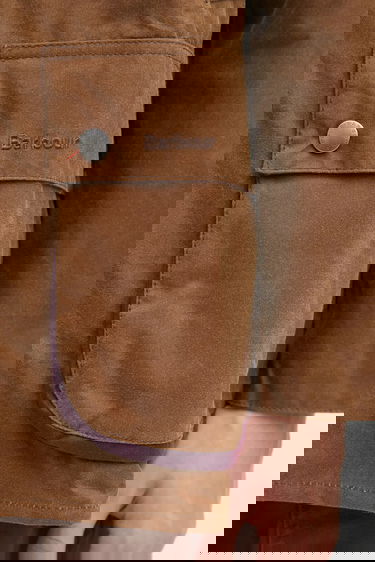 Jakna Barbour Paul Smith OS Bedale Wax Jacket with Red Snap Tab and Corduroy Collar Rjava | MWX2515TA51, 5
