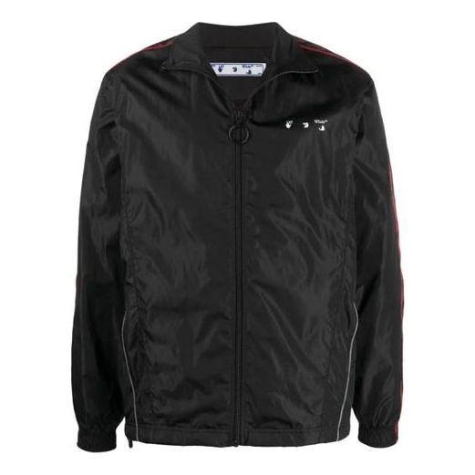 Vetrovka Off-White Logo Printing Zipper Sports Jacket Črna | OMBD022R21FAB0021001