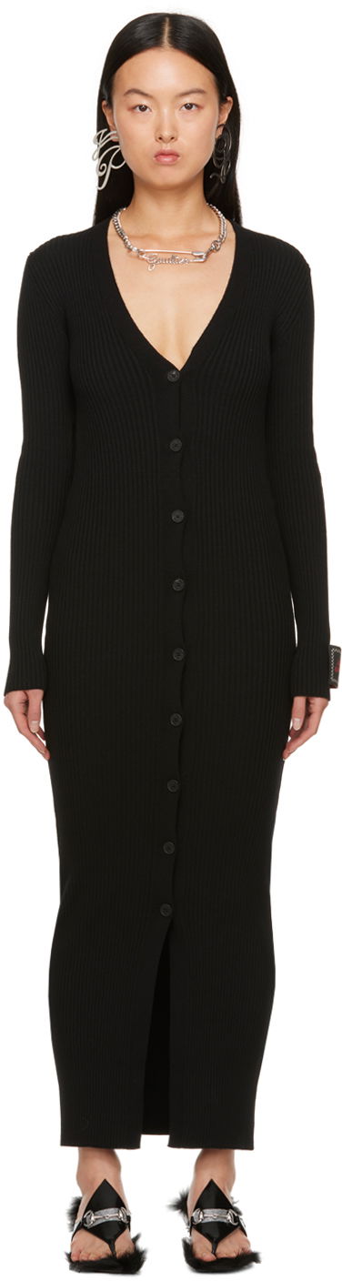 Obleke Jean Paul Gaultier Jean Paul Gaultier Eiffel Tower Maxi Cardigan Črna | 23/15-F-RO081P-M057-00