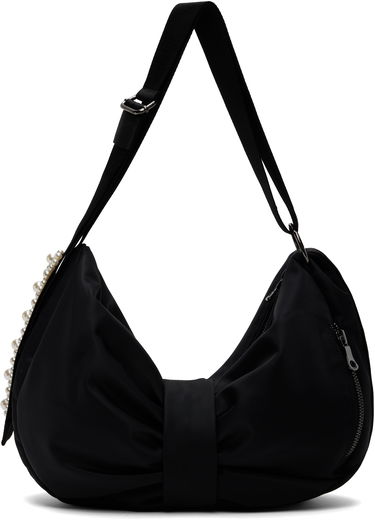 Torba za čez ramo Simone Rocha Simone Rocha Pearl-Embellished Sling Bow Bag Črna | BAG199B 0761, 0