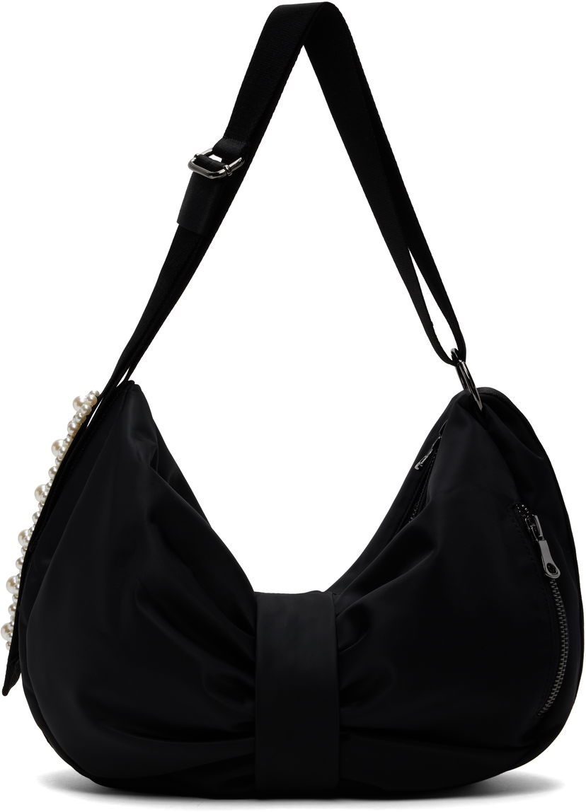 Torba za čez ramo Simone Rocha Simone Rocha Pearl-Embellished Sling Bow Bag Črna | BAG199B 0761