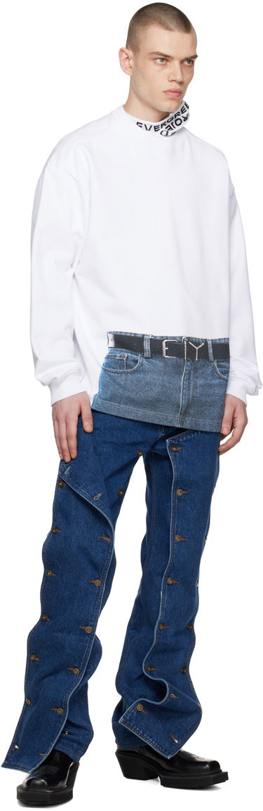 Pleteni pulover Y/PROJECT Jean Paul Gaultier Edition Printed Sweatshirt Bela | YPJPGSWEAT3-S24, 3