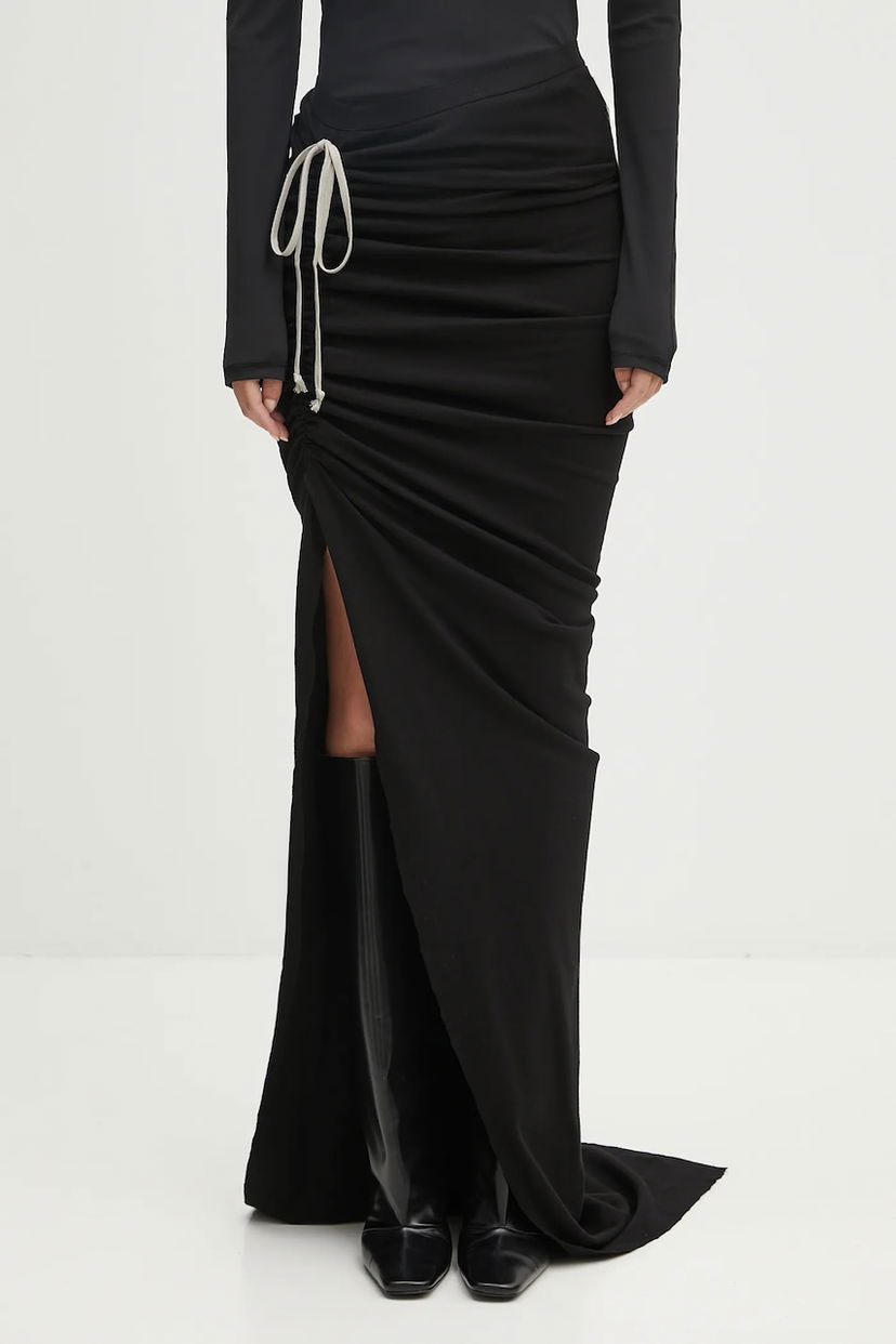 Krila Rick Owens Rick Owens DRKSHDW Soft Edfu Long Maxi Skirt Črna | DS02E7337.JDB