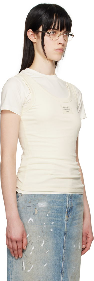 Majica brez rokavov Acne Studios Acne Studios Layered T-Shirt Bež | AL0436-, 1