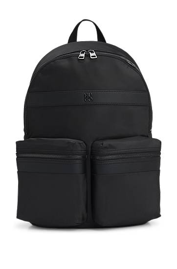 Nahrbtnik BOSS Twill Backpack with Logo Trim Črna | 50547405