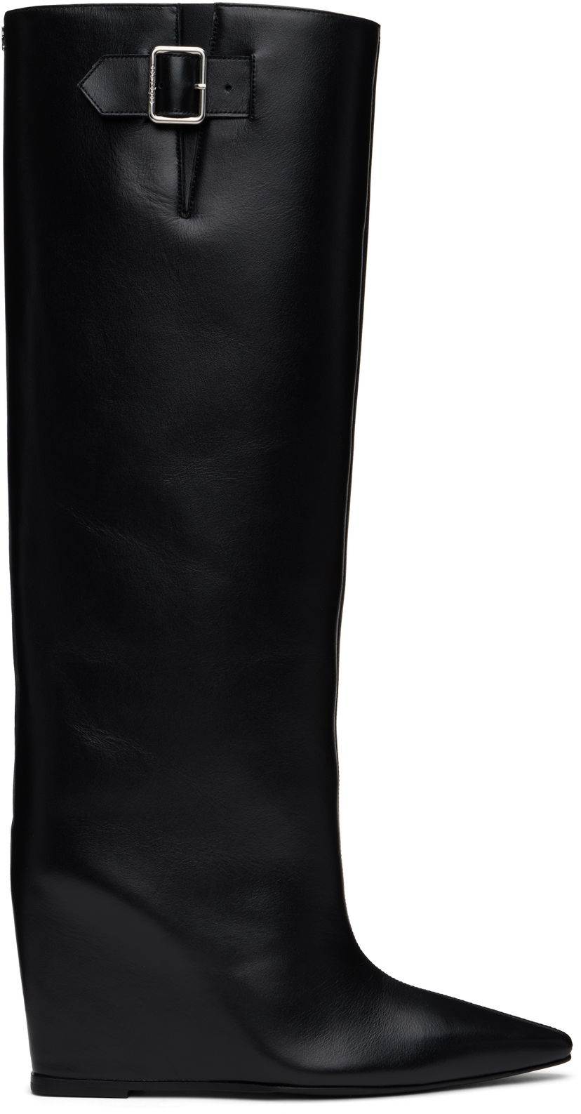 Superge in čevlji Courrèges Astro Wedged Leather Tall Boots Črna | 324SBT035CR0017