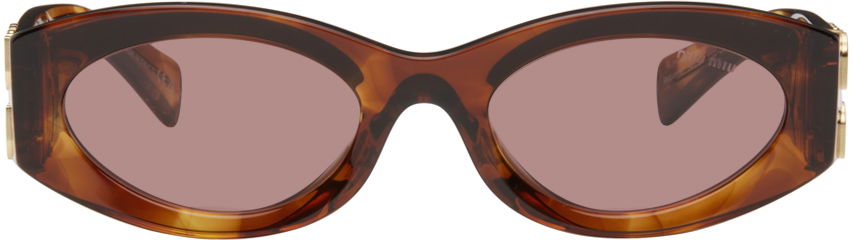 Sončna očala Miu Miu Miu Miu Glimpse Oval Sunglasses Rjava | 0MU 11WS 8056262086797, 0