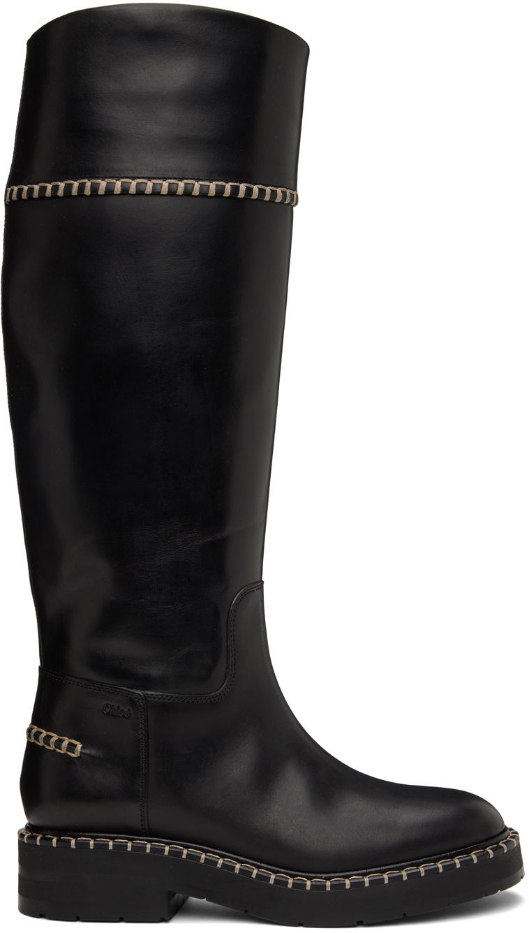 Superge in čevlji CHLOÉ Chloé Noua Knee-High Boots Črna | CHC22W72379