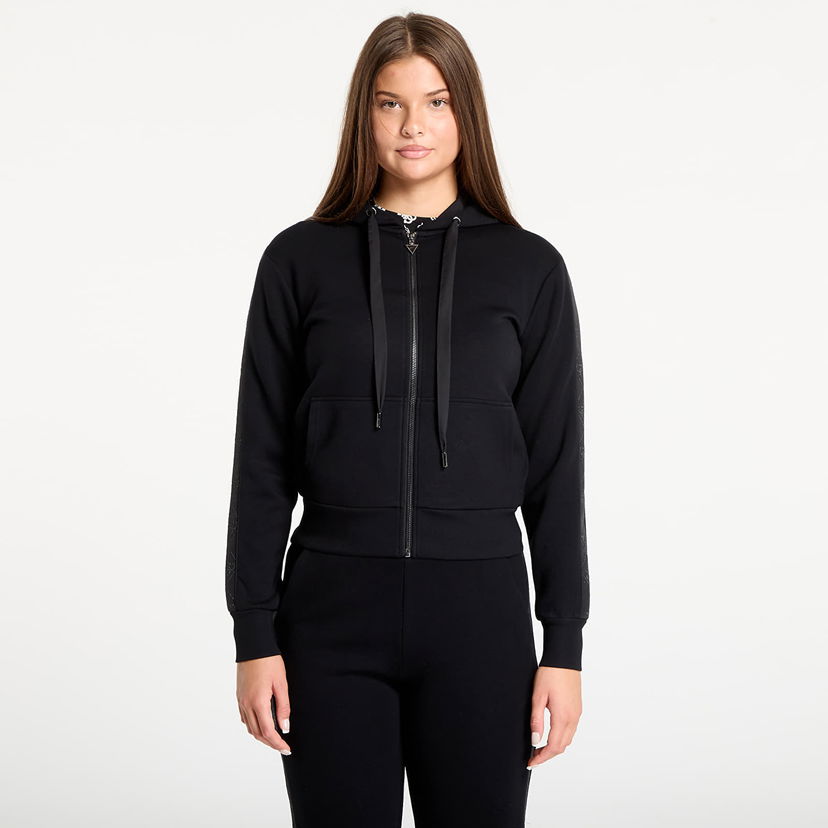 Pulover GUESS GUESS New Hooded Scuba Sweatshirt Črna | W5YQ05KBYE2-JBLK