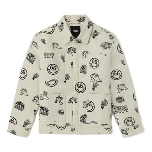 Jakna Vans Vans Smile Print Chore Jacket Bela | VN0A5H8K7DS