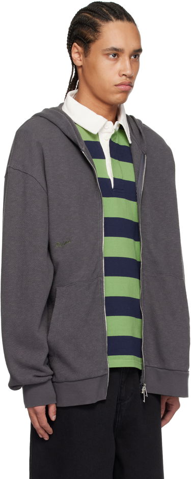 Pulover Palmes Palmes Waffle Zip Hoodie Siva | P20-0033-888, 1