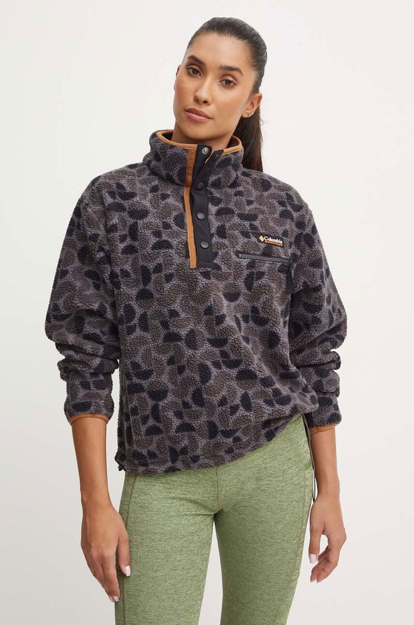 Pulover Columbia Sweatshirt Animal Print Črna | 2098501