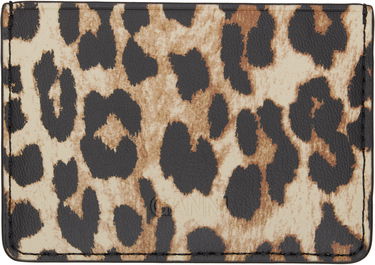 Denarnica GANNI GANNI Bou Leopard Print Card Holder Bež | A6541, 2