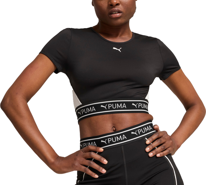 Krop-top Puma Puma Strong Baby Short Sleeve Crop Top Črna | 525878-51