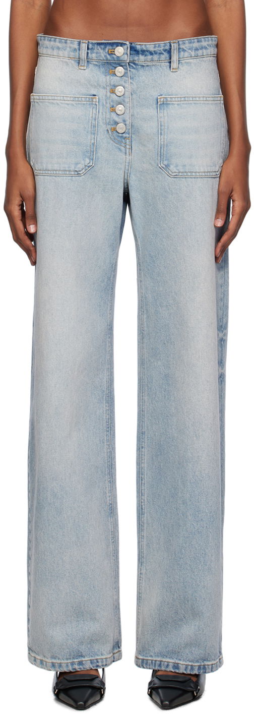 Kavbojke Courrèges Multiflex Wide Leg Jeans Modra | 124DPA187DE0016