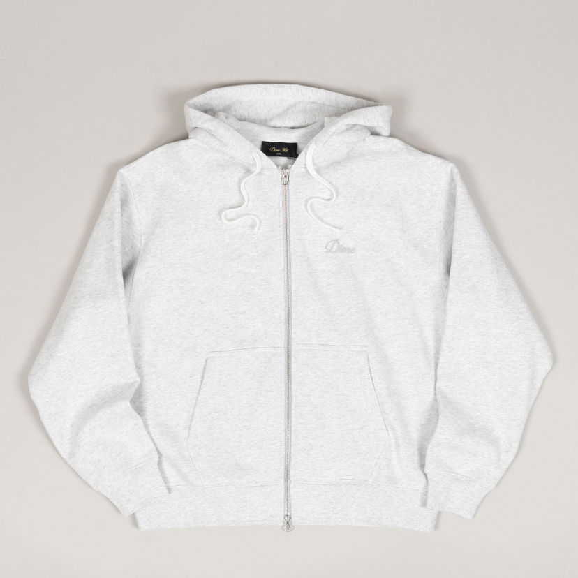 Pulover Dime Dime Cursive Zip Hoodie Siva | DIMESP2549ASH