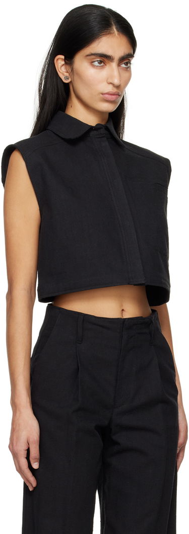 Srajce Loulou de Saison Loulou de Saison Adora Cropped Sleeveless Shirt Bela | ADORA, 4