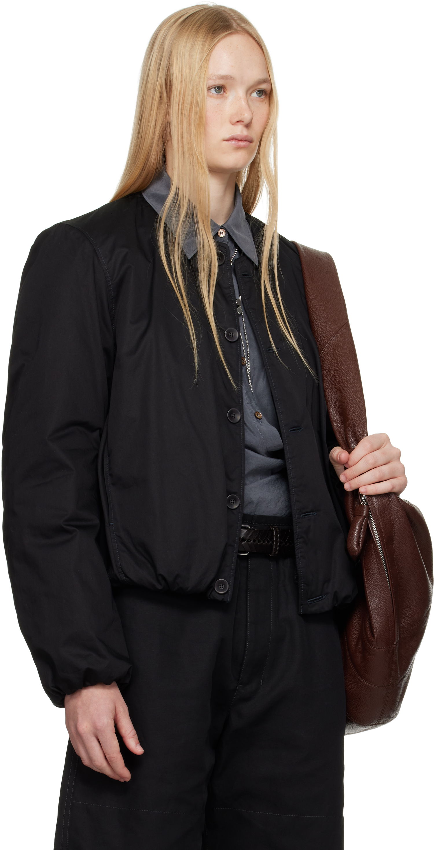 Bomber jakna LEMAIRE Lemaire Wadded Bomber Jacket Črna | OW1128 LF1207, 1