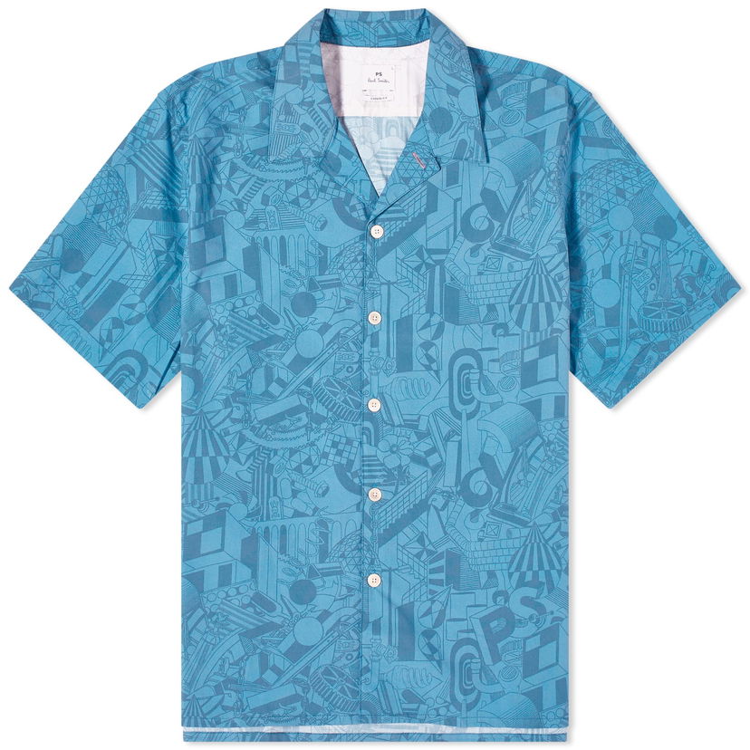 Srajce Paul Smith Paul Smith Men's Jack's World Vacation Shirt Modra | M2R-695U-M21966-46