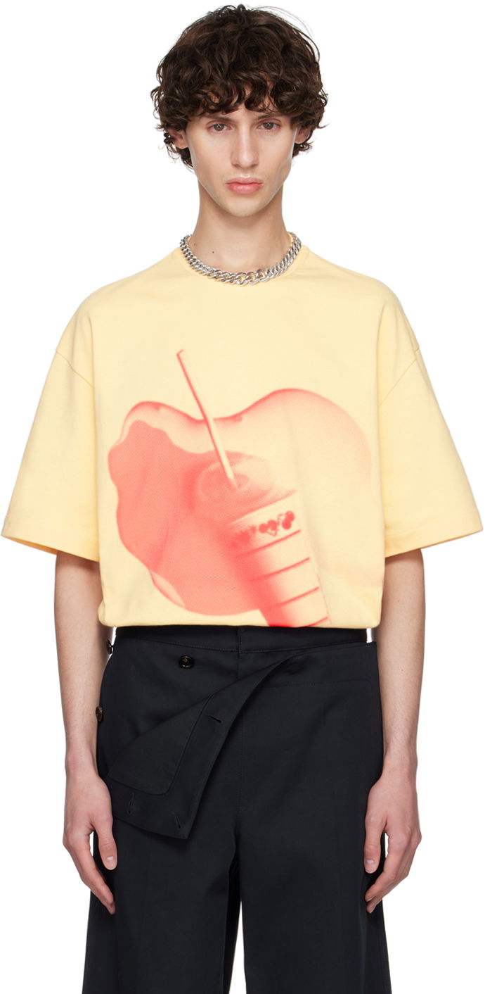 Majica Jil Sander Printed T-Shirt Rumena | J61GC0003_J20218