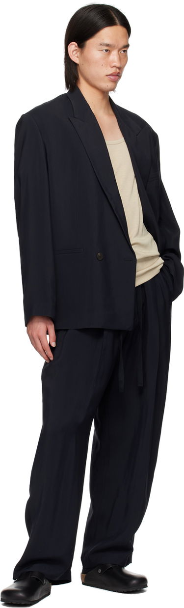 Hlače Studio Nicholson Studio Nicholson Noam Pleated Trousers Mornarica | NOAM SNM - 1186, 3