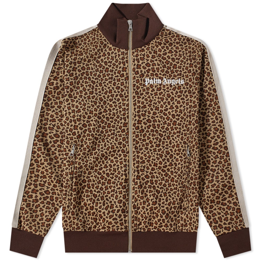 Bomber jakna Palm Angels Leopard Track Jacket Bež | PMBD001S22FAB0076103, 0
