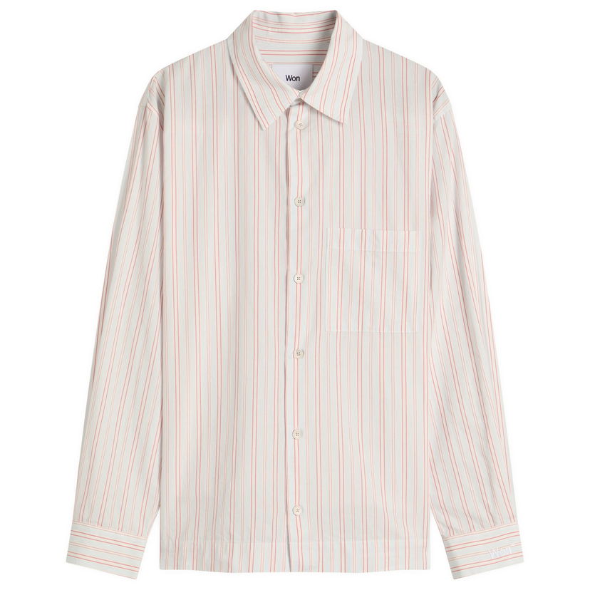 Srajce Won Hundred Penzo Stripe Shirt, Size Small Bela | 3710-14286