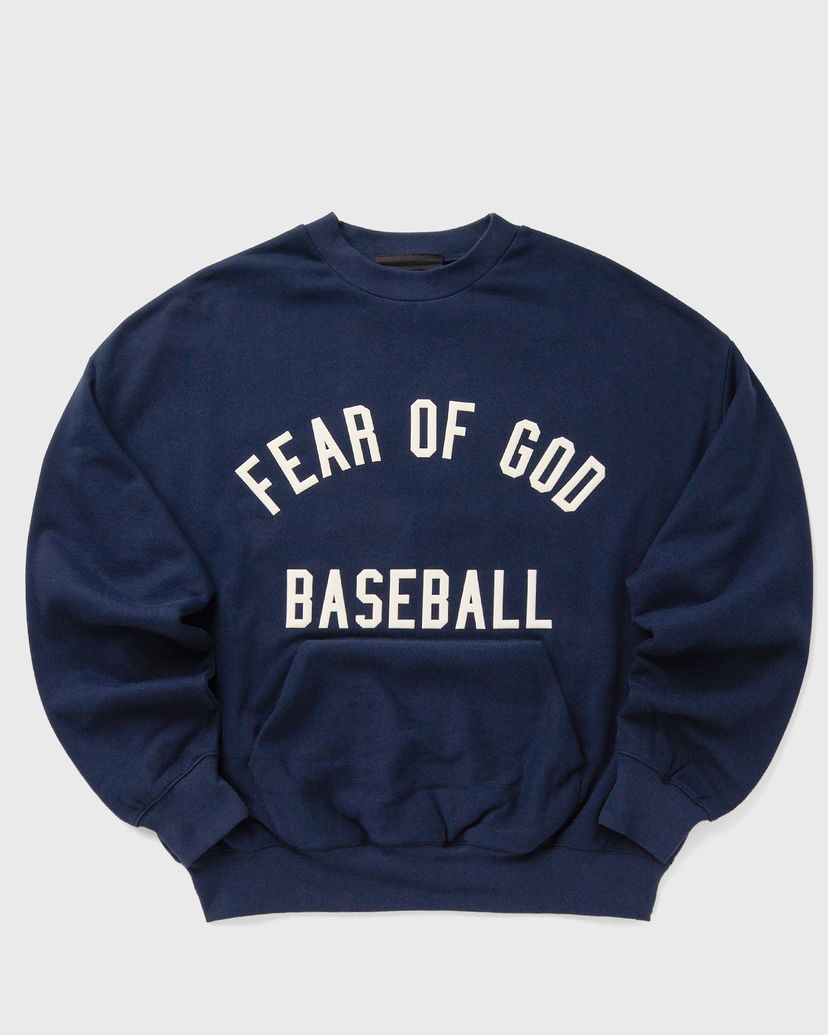 Pulover Fear of God MLB Sport Fit Fear of God Baseball Crewneck Sweatshirt with Kangaroo Pocket Mornarica | 192ML252103F