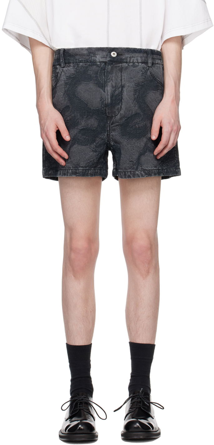 Kratke hlače Feng Chen Wang Feng Chen Wang Dragon Denim Shorts Črna | FUS17ST07