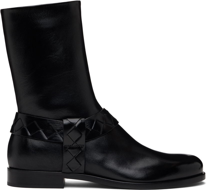 Oblačila Bottega Veneta Bottega Veneta Achille Leather Boots Črna | 816615V3H901000