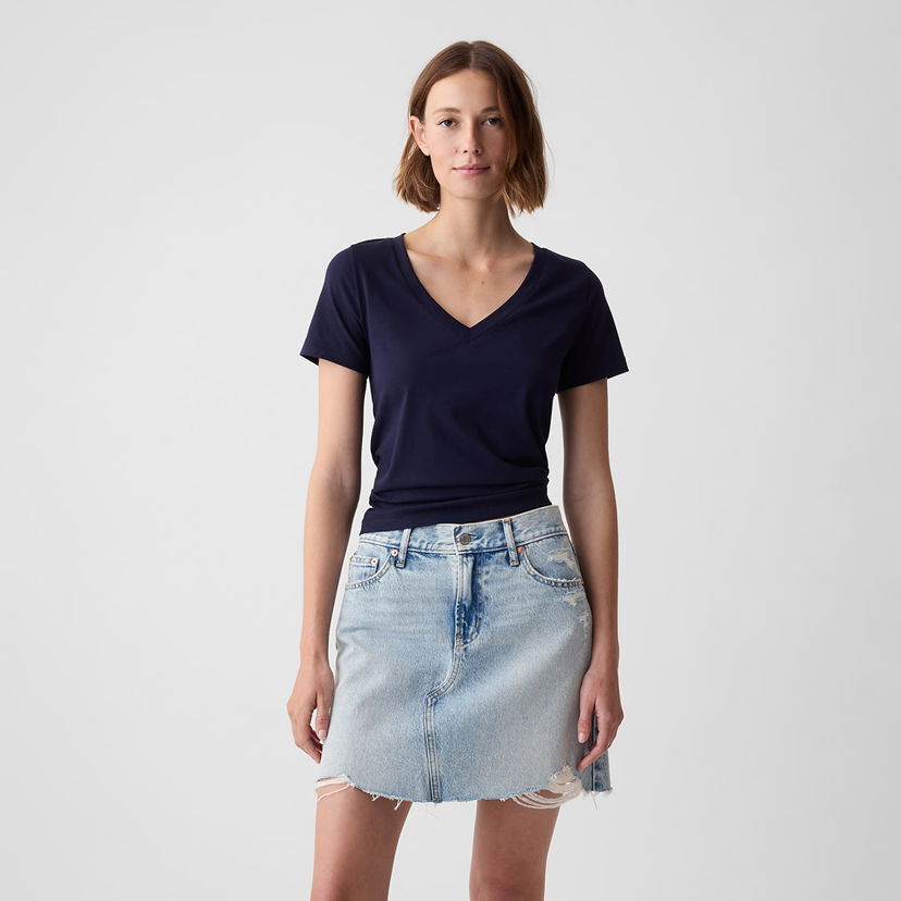Majica GAP Basic V-Neck Tee Navy Uniform Mornarica | 740140-06