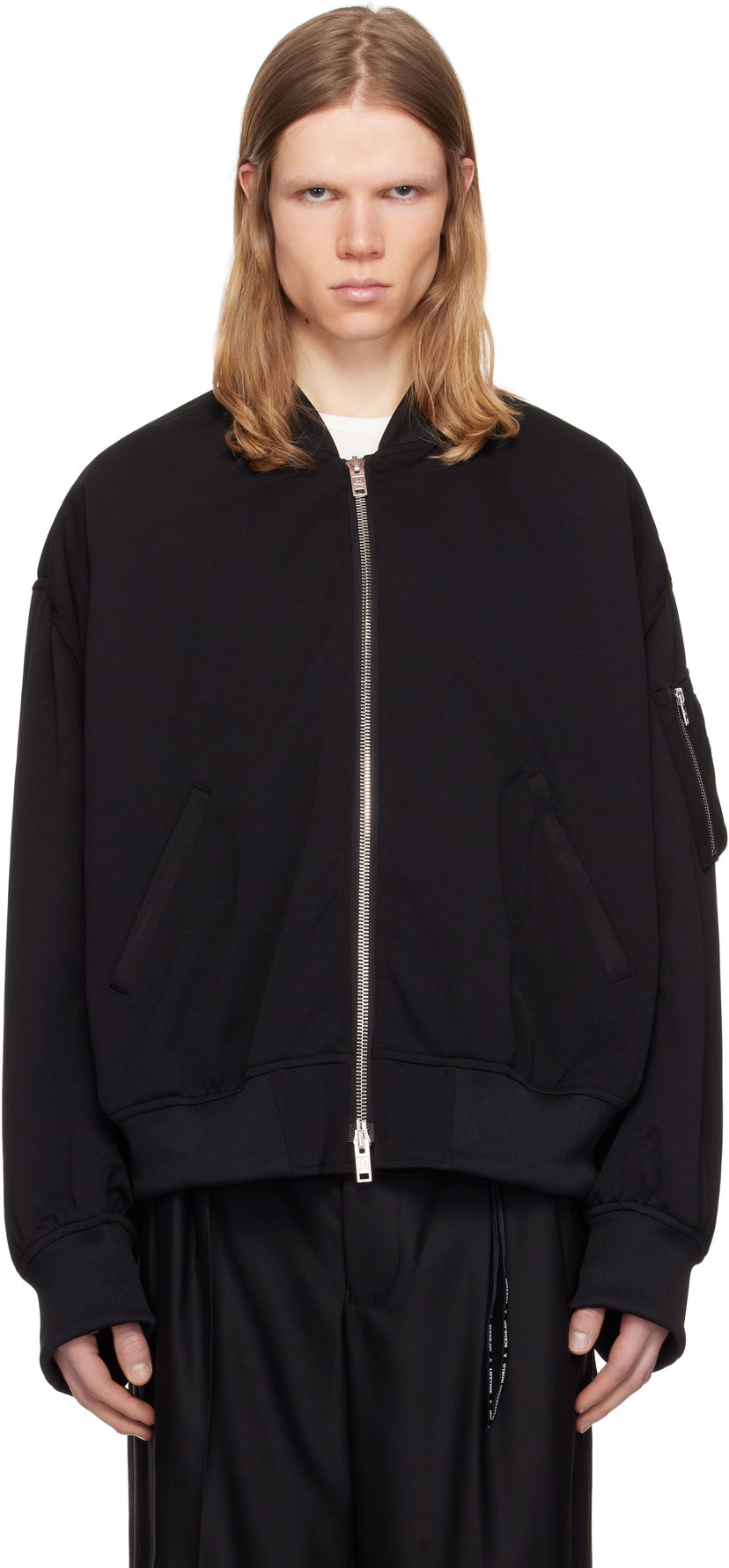Bomber jakna Mastermind WORLD Mastermind World Jersey Bomber Jacket Črna | MW25S14-BL029-602
