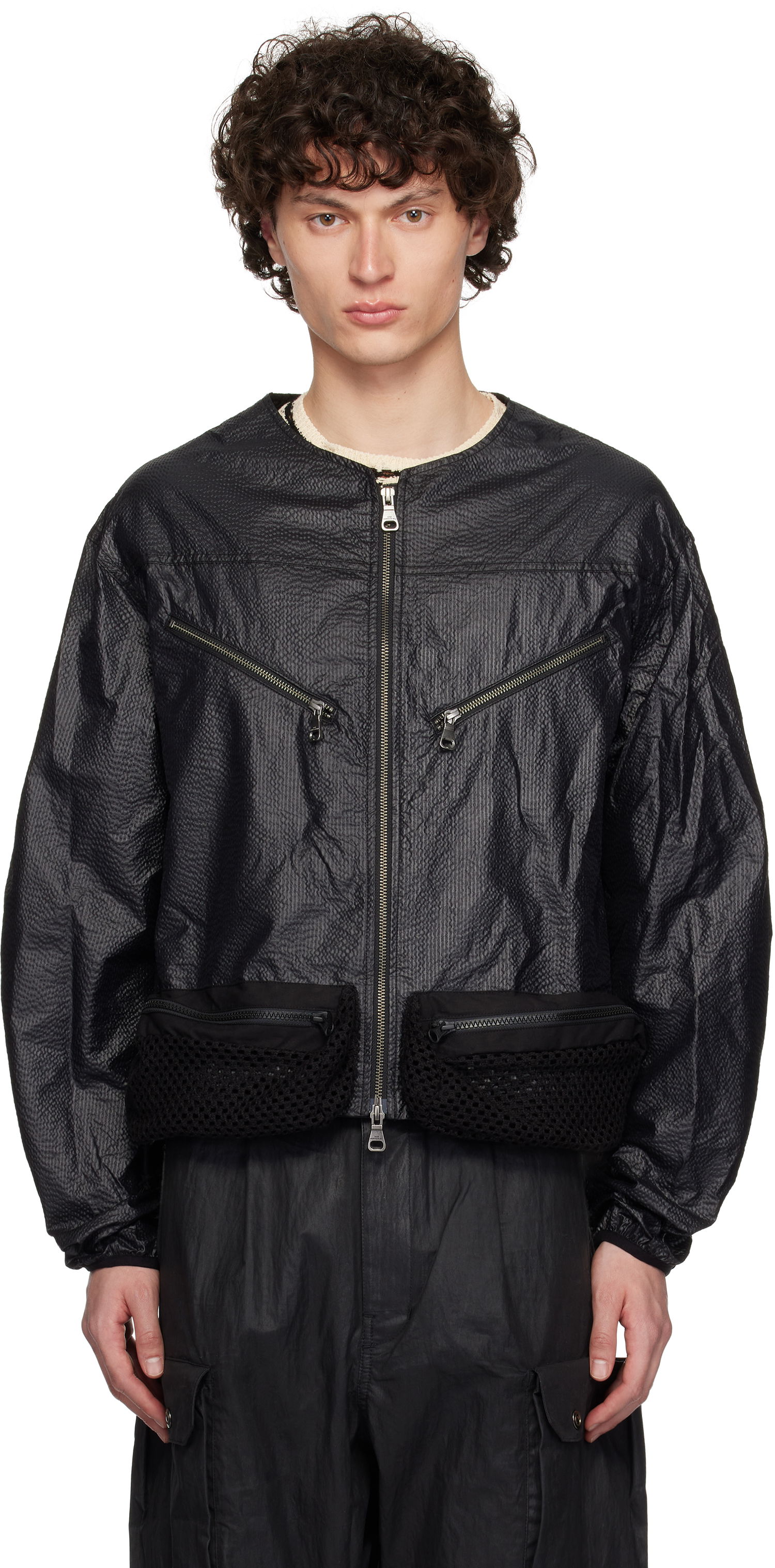 Bomber jakna Andersson Bell Andersson Bell Convex Collarless Bomber Jacket Črna | awa696m, 0