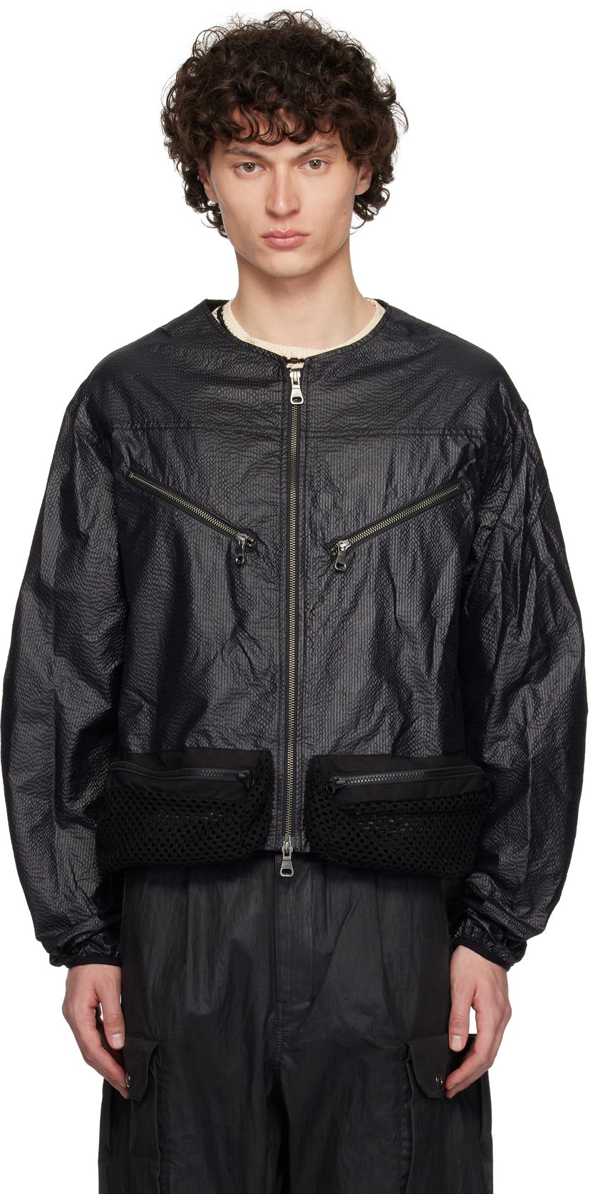 Bomber jakna Andersson Bell Andersson Bell Convex Collarless Bomber Jacket Črna | awa696m