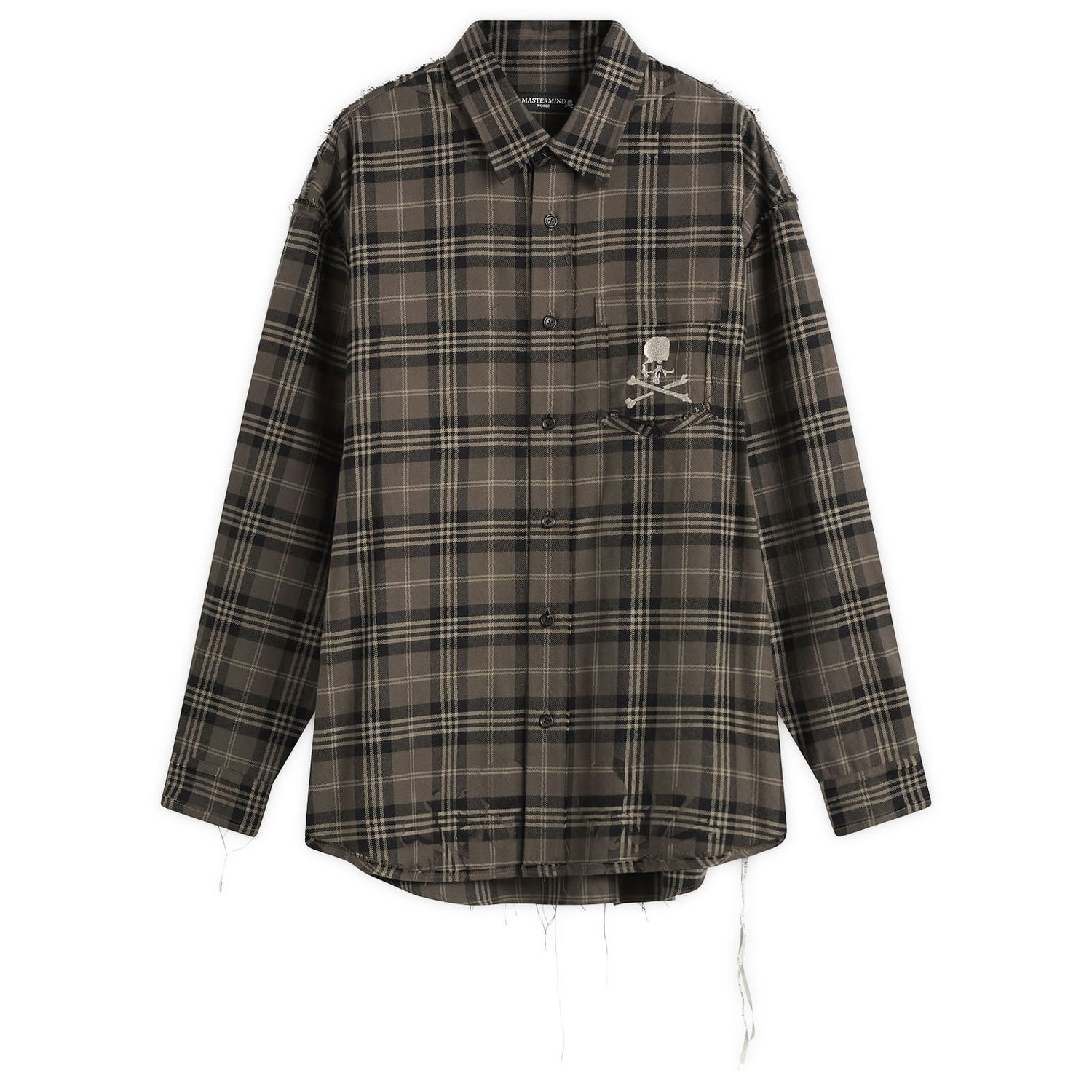 Srajce Mastermind WORLD MASTERMIND WORLD Reversible Raw Edge Plaid Shirt Večbarvna | MW25S15-SH007-026, 1