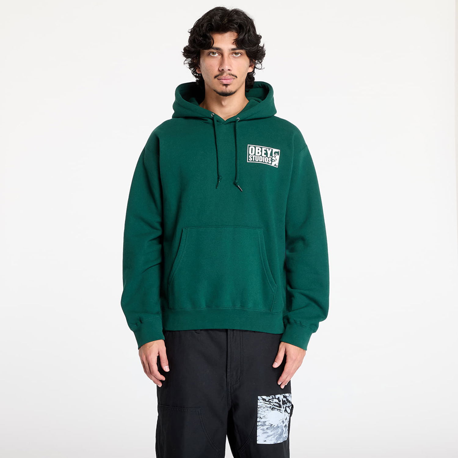 Pulover OBEY Studios Icon Hoodie Sweatshirt Zelena | 112843977-RFR, 0