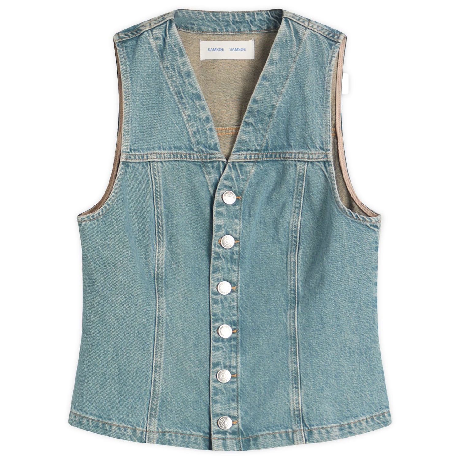 Telovnik Samsoe Samsoe Sabeth Denim Vest, Size Medium Modra | F25200020-CLR002159, 0