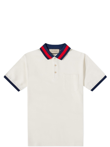 Polo majica Gucci GRG Collar Polo Shirt Bela | 701735-XJELJ-9750