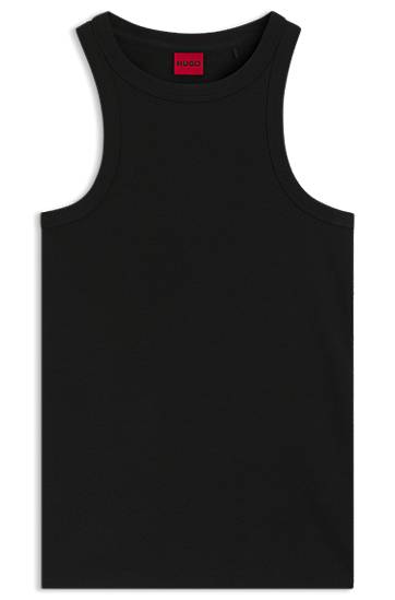 Majica brez rokavov BOSS HUGO Slim-Fit Stretch-Cotton Tank Top Črna | 50515651