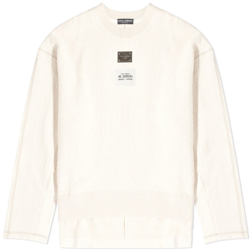 Pulover Dolce & Gabbana Dolce & Gabbana Re-Edition Crew Neck Sweatshirt Bela | G9AJRTGG481-S9000