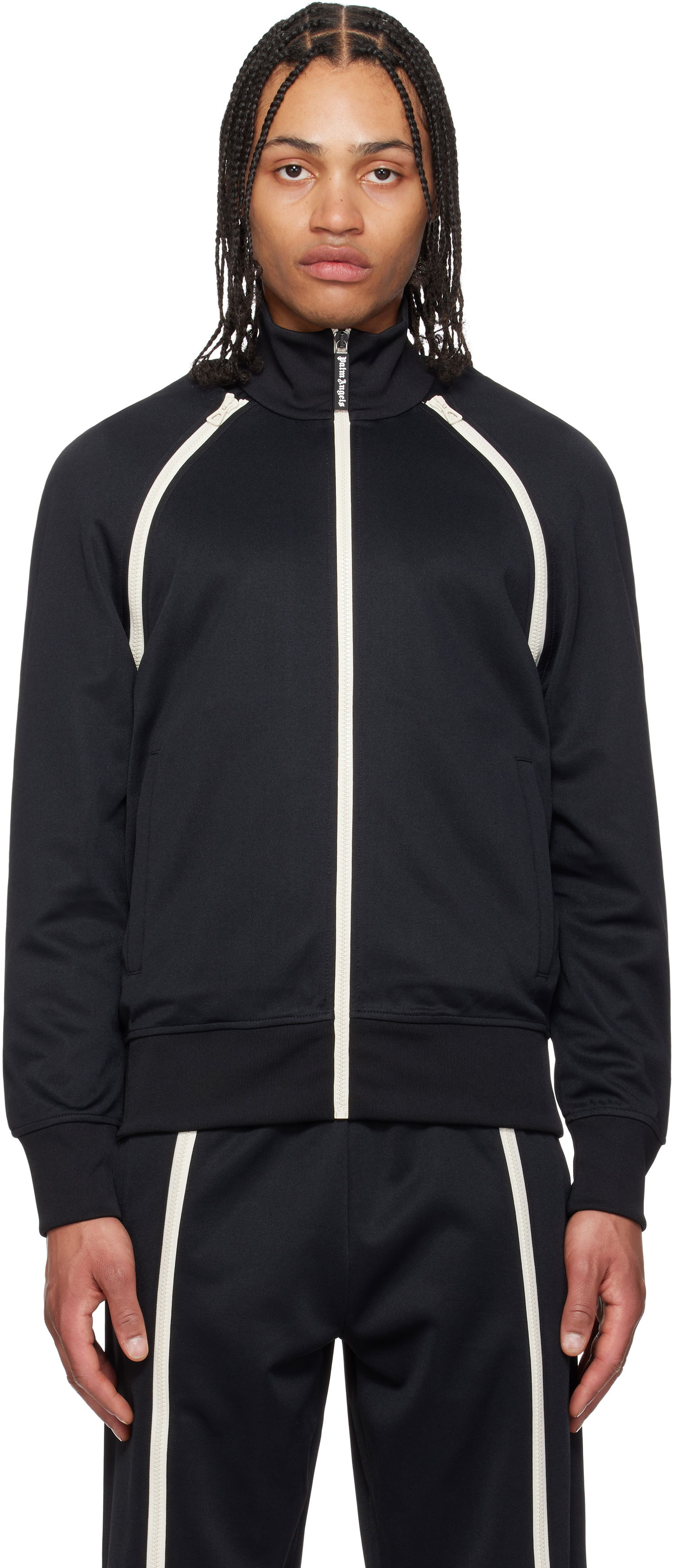 Trenirka Palm Angels Palm Angels Zip Sleeves Track Jacket Črna | PMBD082S25FAB0011010, 0