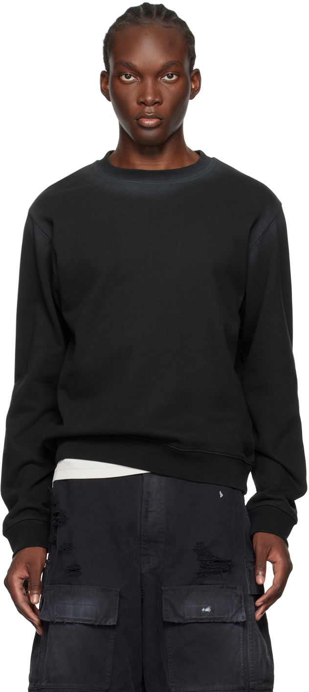 Pleteni pulover We11done Faded Sweatshirt Črna | WD-TS2-24-721-U-BK