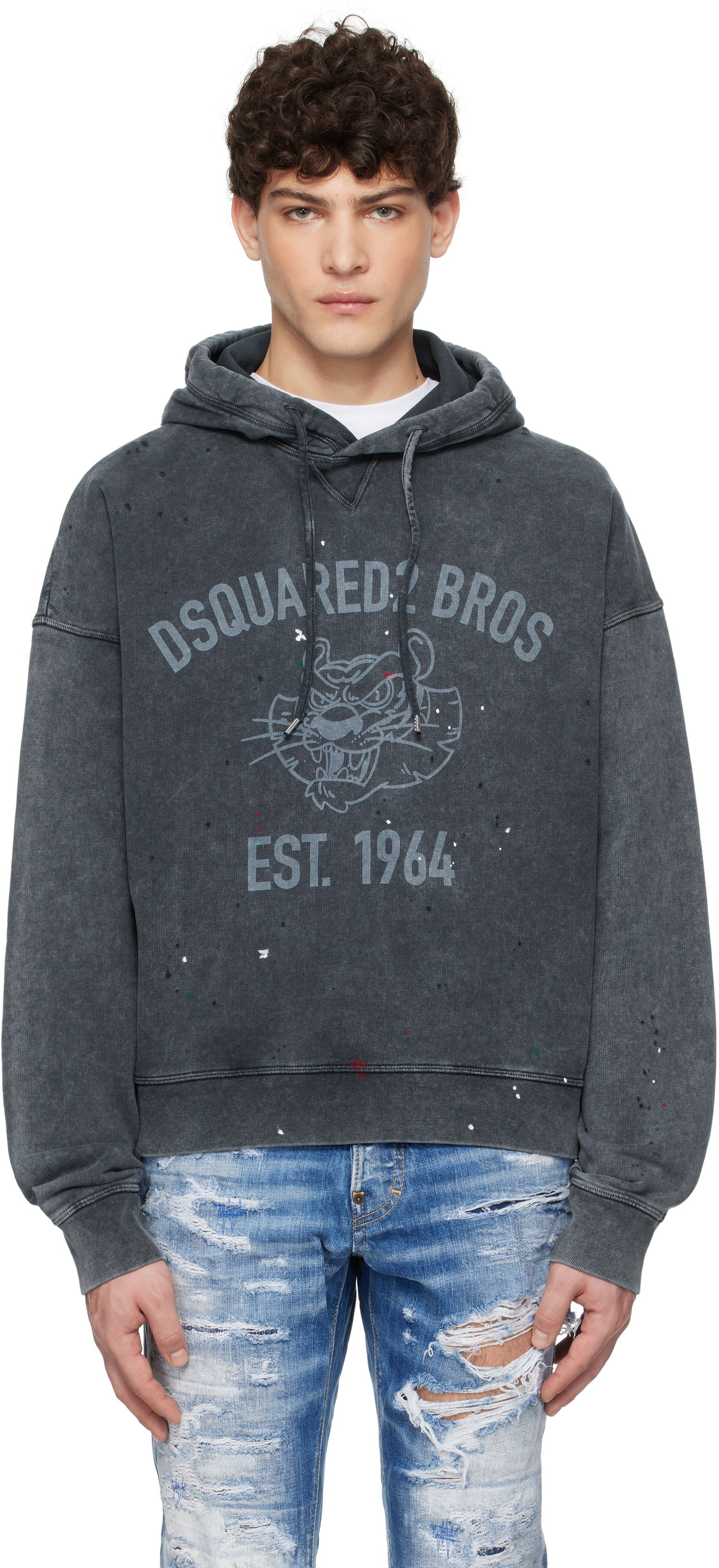 Pulover DSQUARED2 Dsquared2 Cypro Fit Hoodie Siva | S74GU0848_S25030, 0