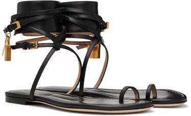 Modni dodatki Tom Ford TOM FORD Soft Calf Ankle Wrap Sandals Črna | W3669-LCL002G, 3