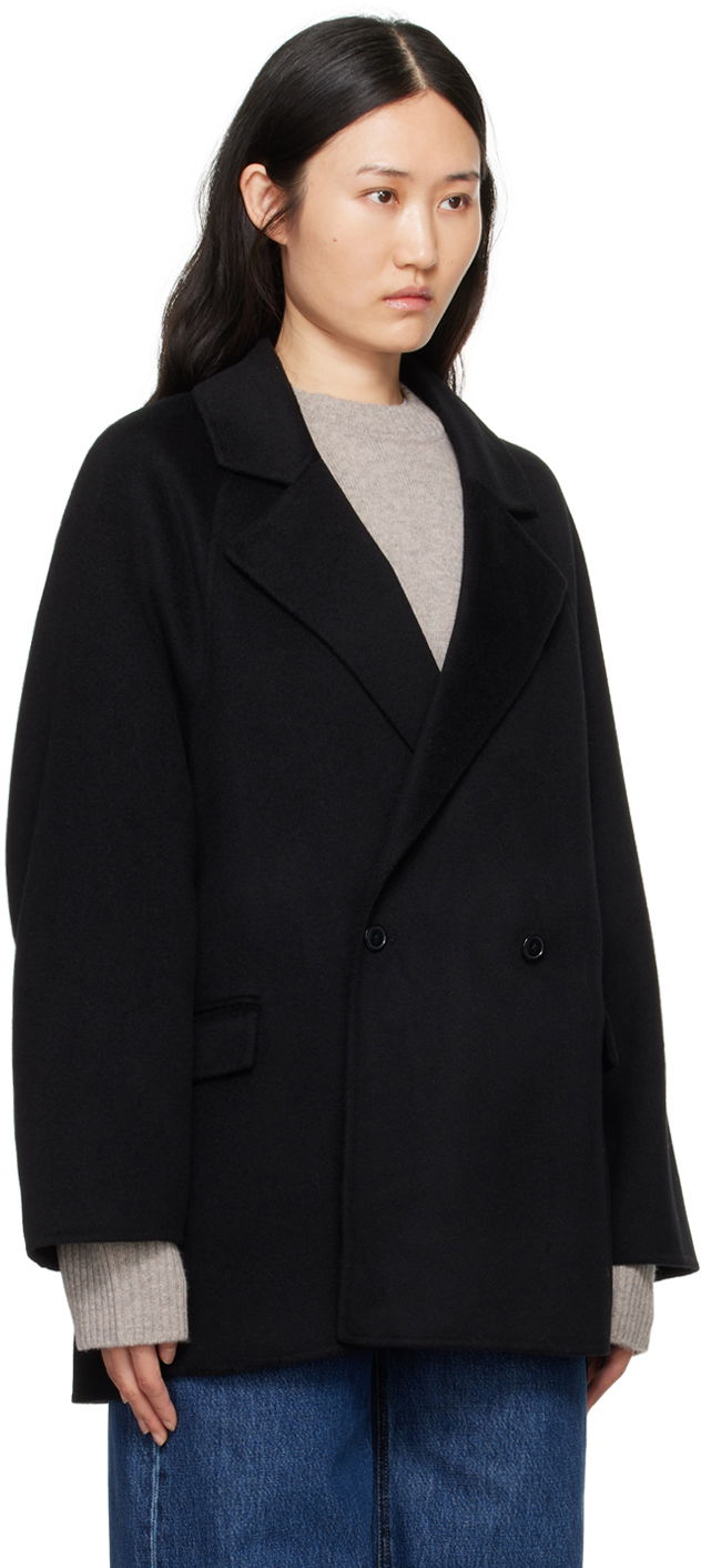 Plašči Loulou de Saison Loulou de Saison Gary Double-Breasted Coat Črna | GARY, 1