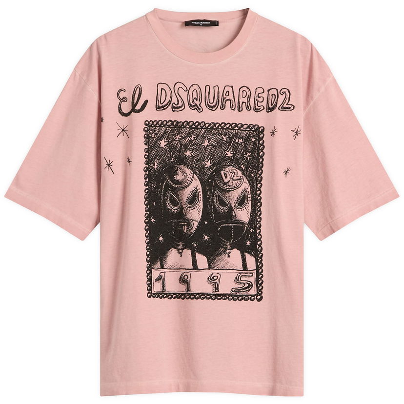 Majica DSQUARED2 Dsquared2 Loose Fit Graphic T-Shirt Roza | S71GD1555-D20035-235