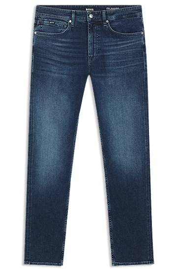 Kavbojke BOSS Delaware slim-fit jeans in soft-touch denim Modra | 50549814
