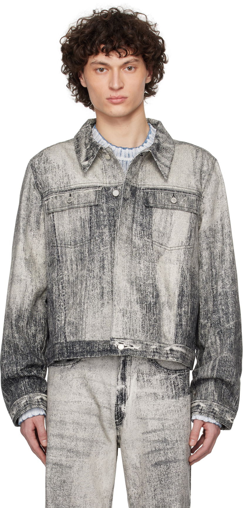 Jakna Camper CAMPERLAB Paint Print Denim Jacket Siva | AU00021-001