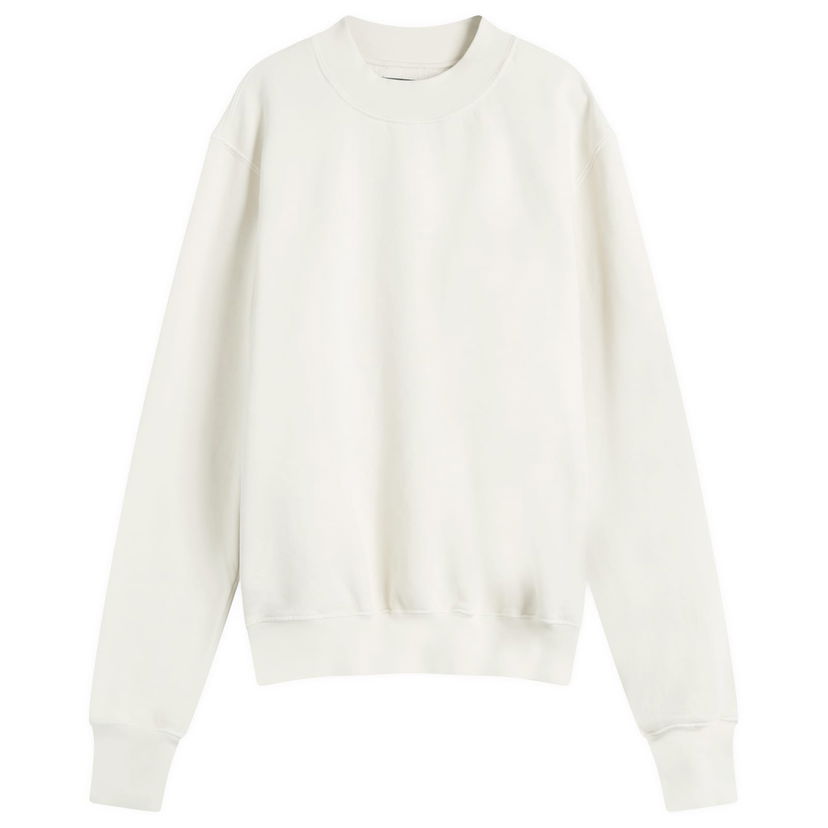 Pulover LES TIEN Heavyweight Banded Mock Neck Polo Bela | CF-1100-IVR