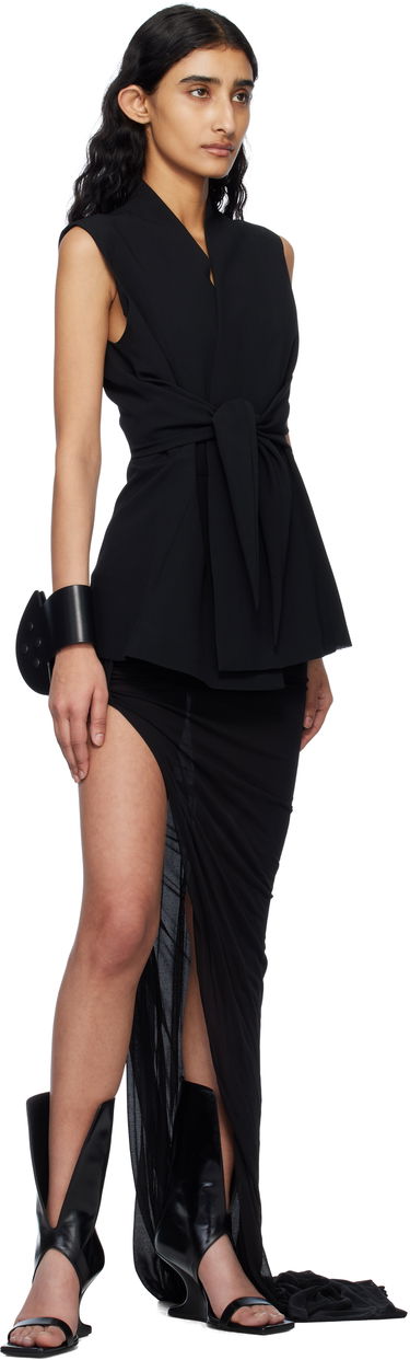 Telovnik Rick Owens Rick Owens Hollywood SL Strutter Sleeveless Wrap Blouse Črna | RP01E7709 WLP, 3